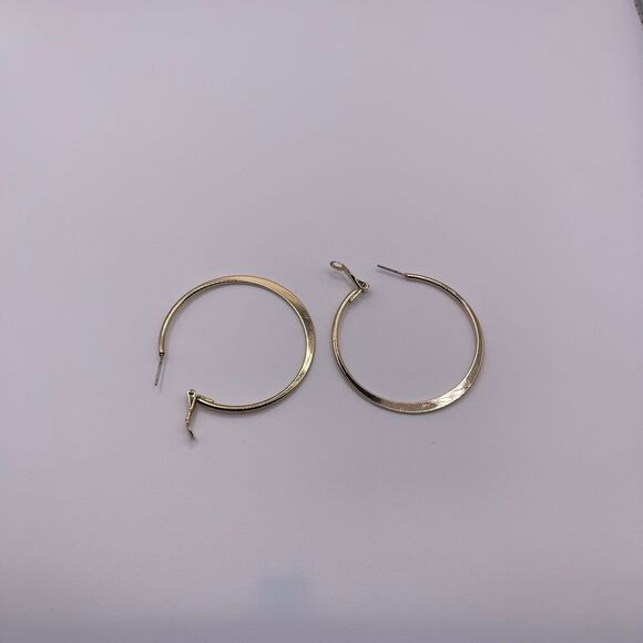Saks Fifth Avenue Women's Gold Tone Sleek Hoop Earrings - Picture 10 of 11